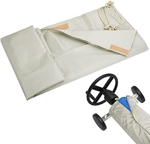 Couverture de Protection Piscine Extérieur, Couverture pour Bâche Solaire, 490X96CM,Cordon De Serrage pour Piscine Extérieur Intérieur,Housse Enrouleur pour Protection Piscine Extérieur Intérieur