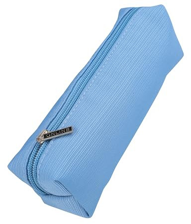 Online Premium-Schlampermäppchen/Pencil Case Retro Blau I Stylisches Schlamperetui für Jungen & Mädchen I Federmäppchen mit praktischem Reißverschluss I 1 Fach I Ideal für Schule, Uni & Büro
