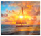 Segelboot nahgelegen der Küste Herdabdeckplatte & Spritzschutz aus Echtglas | Für Herd-Kochfelder | 60x52 cm