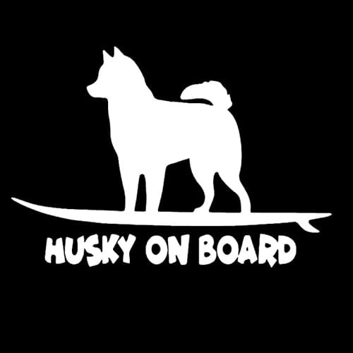 FAiruo Husky On Board gestanzter Vinyl-Aufkleber Autoaufkleber wasserdichte Auto-Dekorationen an der Karosserie Stoßstange Heckscheibe 22 x 15 cm (Farbe: C, Größe: 22 x 15 cm)