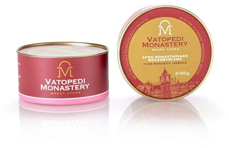 Reine Kloster-Weihrauch vom Berg Athos mit authentischem traditionellem Rezept, 100 g (Rose)