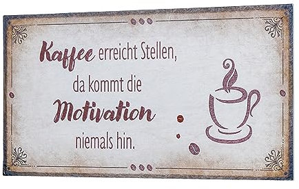 Wandbild 40x20cm Kaffee Motivation Spruch Wandschild Küche Wanddeko Bild Schild Geschenkidee