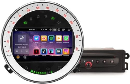 Erisin 8-Core Android 14 Car Stereo GPS DVD Head Unit DAB+ Radio for BMW Mini Cooper 2007-2013 Built-in DSP Wireless CarPlay Android Auto WiFi Bluetooth A2DP RDS 7 Multimedia Touchscreen 4GB+64GB