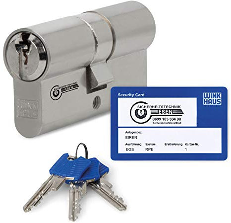 Winkhaus keyTec RPE Profil-Doppelzylinder - Zylinder, Hochsicherheits-Schließsystem. Zertifiziert, verschiedene Längen, maximale Sicherheit & Flexibilität. (30/70, Einzelschließung)