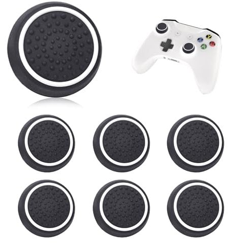 Peslogy 6 tappi in silicone per joystick analogico, per joystick, di ricambio, compatibili con PS3/PS4/PS5/XBOXONE 360, P-933-B54UKP3