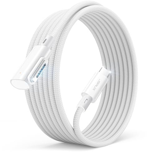 JSAUX 140W USB C to Magnetic 3 Cable Right Angle, MacBook Charging Cord Compatible with MacBook Air 2023/2022 (M2), MacBook Pro 2023 (M3, M2, 14-16 inch), MacBook Pro 2021 (M1, 14-16 inch) 2M