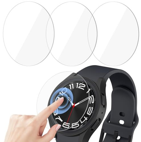 Vancle 3 Pièces Protecteur D'écran pour Samsung Watch 6 Classic 43mm, Protection Écran de Protection en Verre Trempé pour Samung Watch 6 Classic 43mm