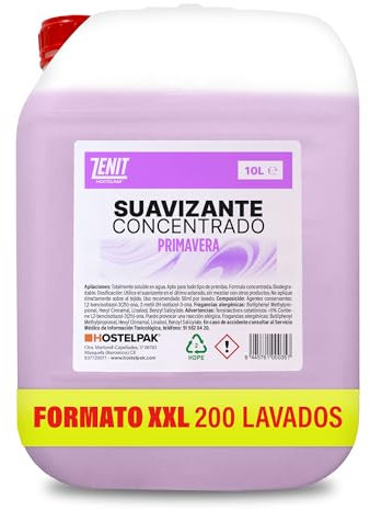 Hostelpak | 10L - Suavizante textil concentrado perfumado Primavera, Suavizante concentrado, Biodegradable, Fragancia agradable Formato xxl