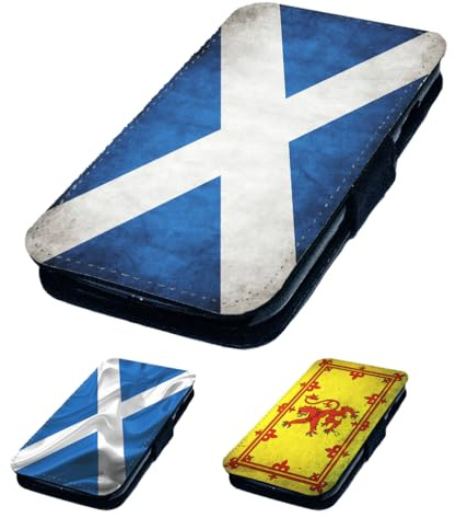 Scottish Flags | Compatible With iPhone & Samsung Models | Printed Faux Leather Flip Phone Case Multicolor
