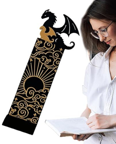 Fourth Wing Merch, Buchmarker Drache, Cooles Schwarz Mit Sonne Und Wolken, Buchdekorationen, Buchzubehör Für Buchliebhaber, Freunde, Familien Und Lesebegeisterte