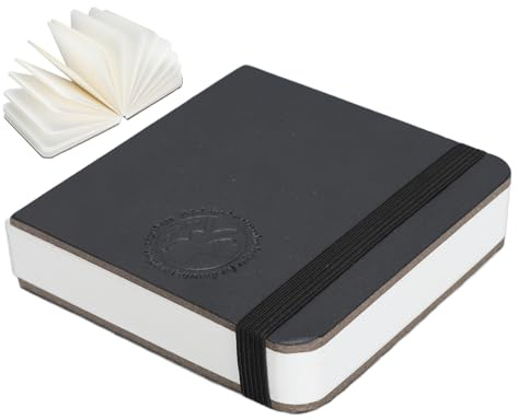 Aquarell Skizzenbuch Zum Malen, 30 Blatt 10 X 10 Cm Taschen Aquarell Notizbuch, Tragbares Aquarell Papier Tagebuch Zum Skizzieren, Kritzeln und Schreiben (BLACK)