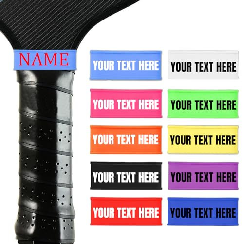 2 bandas de silicona personalizadas para el nombre de la paleta de pickleball, bandas de agarre para agarre de pala en raqueta, paleta de raquetbol, para amantes del pickleball, regalos de bricolaje