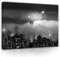 WallArena - Leinwand Bilder - Stadt Nacht schwarz weiß - 120x80 cm Leinwandbilder - Bild auf leinwand - Wandbild XXL groß Wandbilder für Wohnzimmer Schlafzimmer Wohnzimmerbilder Modern
