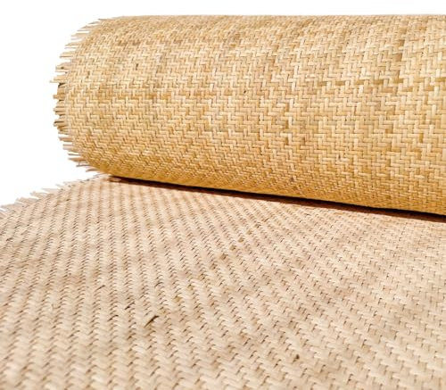 55cm de ancho, Ratan, Natural Ratan rollo mimbre 55 x 1000 cm, Mimbre Rollo, Rejilla Mimbre Natural por Metros, Talla Grande Rollo ratan, ratan rollo mimbre Natural para Muebles, Tapizar sillas, Lamp