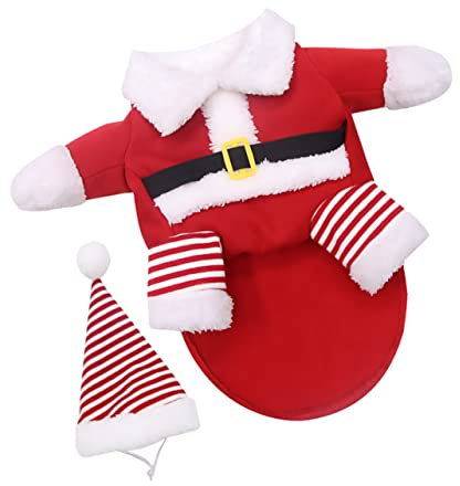 CIYODO Dog Xmas Costume Dog Cape Pajamas Coat Stylish Pet Garment Comfortable Fit Windproof for Halloween Special Events Photo Sessions