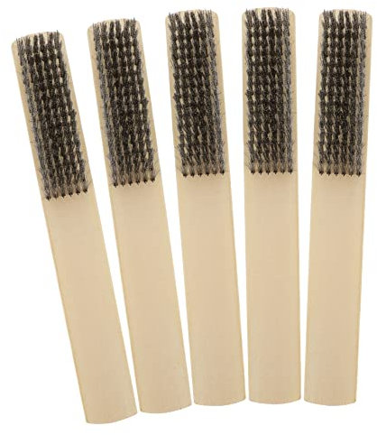 SOLUSTRE 5 Stück Stahldrahtbürsten Rostbürste Für Gründliche Reinigung Von Flächen Maschinen Und Geräten Für Fenster Gittern Und Fliesen Ergonomischer Langer Griff Robuste