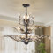Ganeed Kristall Kronleuchter Vintage Pendelleuchte K9 Klar Kristall Kronleuchter Leuchten Deckenleuchte für Wohnzimmer Schlafzimmer Restaurant Veranda Flur Schwarz 11 Lichter