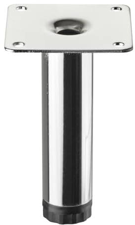 SOTECH Möbelfuß LIMA Höhe 100 mm Ø 25 mm Verstellbar 10 mm Chrom poliert | Vitrinenfuß Sockelfuß Schrankfuß
