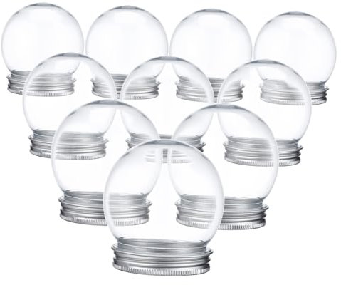 LIFKICH 10 Stück 150 Ml Leere Schneekugel Mit Schraubverschluss DIY Schneekugel Bastel Requisiten