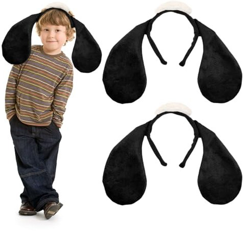 TUONYIS 2 Stücke Tier Lamm Kostüm Set, Schaf Lammohren-Stirnband, Schaf Hut und Schaf Stirnband mit Ohren, für Tierkostüm Cosplay, Erwachsene, Kinderkostüme, Partyzubehör (Weiß, Schwarz)