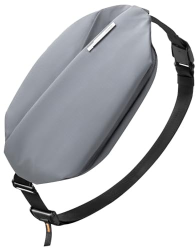 Inateck Sling Bag X - Elegante riñonera cruzada de 4L con correa ajustable para el hombro, resistente al agua, para hombres, mujeres, viajes, uso diario, ciclismo, senderismo, gris oscuro, L