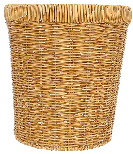 Gatuida Cubo De Basura Anti-ratán Cesta Tejida De Ratán Sintético Papelera De Basura Versátil Para Sala De Estar Cocina Cesta De Almacenamiento