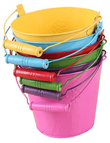 ERINGOGO 6pièces Seau De Plage Miniature De Jouets Colorés pour Garçon Fille pour Sable Et Activités Extérieures Couleurs Aléatoires