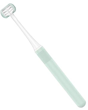 Dreiseitige Zahnbürste für Erwachsene, 3 Bürstenköpfe, Pp, Blau | Wrap Around Design, zur Zahnpflege und Mundreinigung, Bequem zu Halten, für Täglichen Gebrauch