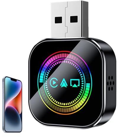 Handy-Spiegel-Adapter für Auto – keine Verzögerung, Plug-and-Play-Konverter, kabelloser Spiegel-Telefon auf Auto-Bildschirm, für Fernreisen, Stadtfahrten, Autobahn-Navigation, Musik, Streaming, Anrufe