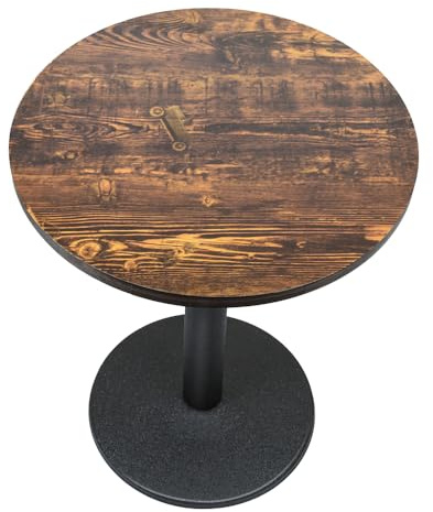 HUOLE Esstisch, Küchentisch Kleiner Esstisch, Einfacher Kleiner Tisch für Küche, Esszimmer und Wohnzimmer Quadratisch aus Holz und Metall, Bartisch Stehtisch Bistrotisch (70 x 70 x 72 cm (C))