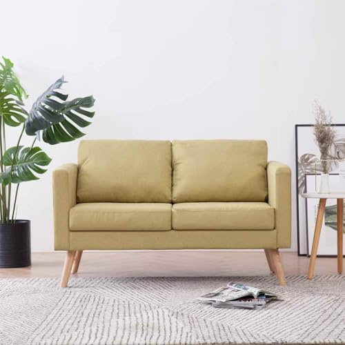 Fangmaliuyun Zweisitzer Sofa Grün 116x70x73 cm Holzrahmen mit abnehmbaren Kissen Modernes Design für Wohnzimmer Büro Jugendzimmer Küche