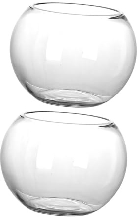 CALLARON Rundes Glas Terrarium 2 Stück für Pflanzen mit Transparentem Design und Reinigender Raumfunktion Kreatives Wohnaccessoire für Zuhause und Wohnzimmer