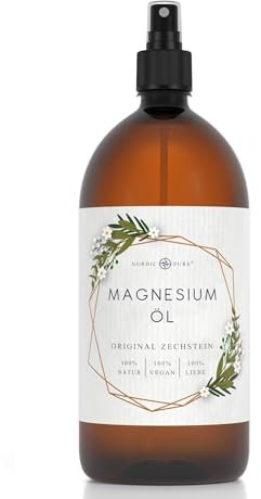 Magnesiumöl von Nordic Pure - 1000ml, 500ml und 250ml | Aus original Zechstein Inside Magnesiumchlorid Natursole | Als Magnesium Spray zur kinderleichten Anwendung