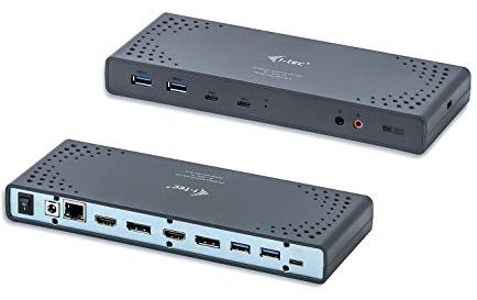i-tec USB 3.0/USB-C 5K/2x 4K Universal Docking Station 2x HDMI 2x Display Port 1x GLAN 4x USB-A 3.0 2x USB-C 1x Audio In/Output Power Delivery 65W for Windows MacOS Linux Android TB 3 Compatible
