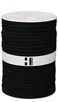 Hummelt® SilverLine-Rope Baumwollseil Baumwollkordel (H) 10mm 50m schwarz auf Rolle