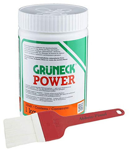 Abbeizer Set: Grüneck Power 1kg mit Abbeizpinsel 60mm