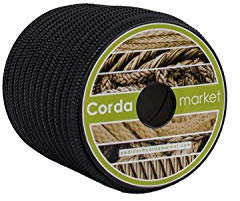 Cordamarket Anti Incendios 9mm, Cuerda Unisex Adulto, Negro, 9mm A 15mts