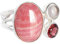 Echter Rhodochrosit-Edelstein-Ring, roter Quarz, Rosenquarz, 925 Sterlingsilber, handgefertigter Schmuck, verstellbarer Ring, -4065