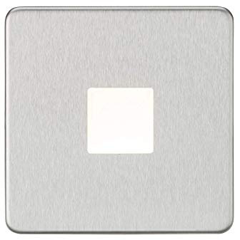 Knightsbridge Plinth Light, Steel, 0.8 W, Brushed Chrome