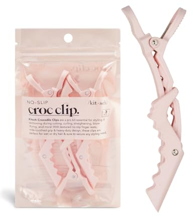 Kitsch Krokodilklemmen für Haare, Krokodil-Haarspangen zum Stylen, Rollenclips für Lockenwickler und Haarwerkzeuge, Volumen-Haarspangen für Make-up, rosa Haarschmuck für Frauen, 3 Stück (Rouge)