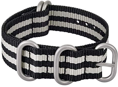 Ritche Nato-Ersatzarmband, kompatibel mit Timex Expedition Seiko für Herren und Damen – 18 mm, 20 mm, 22 mm (graue, matte Schnalle) 20mm Schwarz + Grau