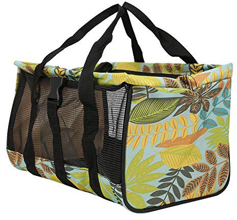 Alomejor Sac ¨¤ Outils de Jardin Pliable fourre-Tout de Rangement en Maille pour Outils de Jardinage et Jouets Organisateur de Maison avec Poches(Feuilles Jaunes) Sac de Sport