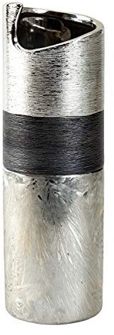 Mel-O-Design Exklusive Hochwertige Vase Höhe 30 cm Dekovase in Silber/Anthrazit