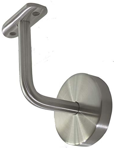 rapa GmbH Edelstahl Hanlaufstütze für 42,4mm Handlaufrohr mit Rosette - Geschliffen / gebürstet - Wandmontage - Silber