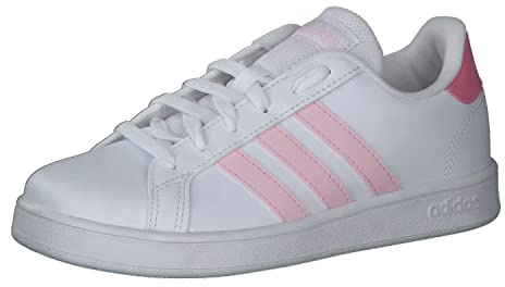 Adidas Grand Court K, Scarpe Unisex - Bambini e ragazzi, bianco/rosa chiaro/rosa, 38 2/3 EU