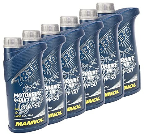 Motoröl Motorbike 4-Takt SAE 20W-50 MANNOL HD API SL 6 X 1 Liter für BM W Ducati Harley Davidson Moto Guzzi