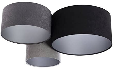 BPS Koncept 080-02-052 Deckenleuchte Trio grau, dunkelgrau, schwarz, silber 3 x E27 L:91cm H:30cm dimmbar