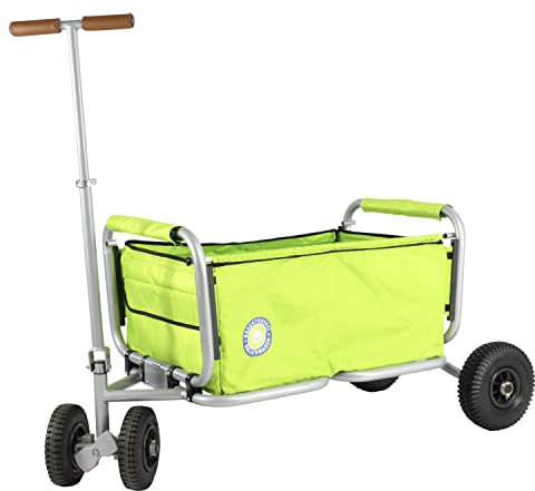 Beachtrekker Life Faltbarer Bollerwagen + Feststellbremse, klappbarer Handwagen mit Vollgummireifen (Grün)