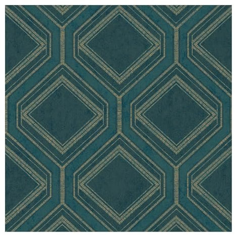 Super fresco Savile Row Geometric Teal Blue Metallic Wallpaper