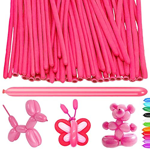 100 Pezzi Palloncini Modellabili, Rosa Magici Palloncini Lattice, Palloncini Lunghi Modellabili, Palloncini di Magici Modellazione, per Feste, Compleano, Matrimonio, Anniversari Decorazione